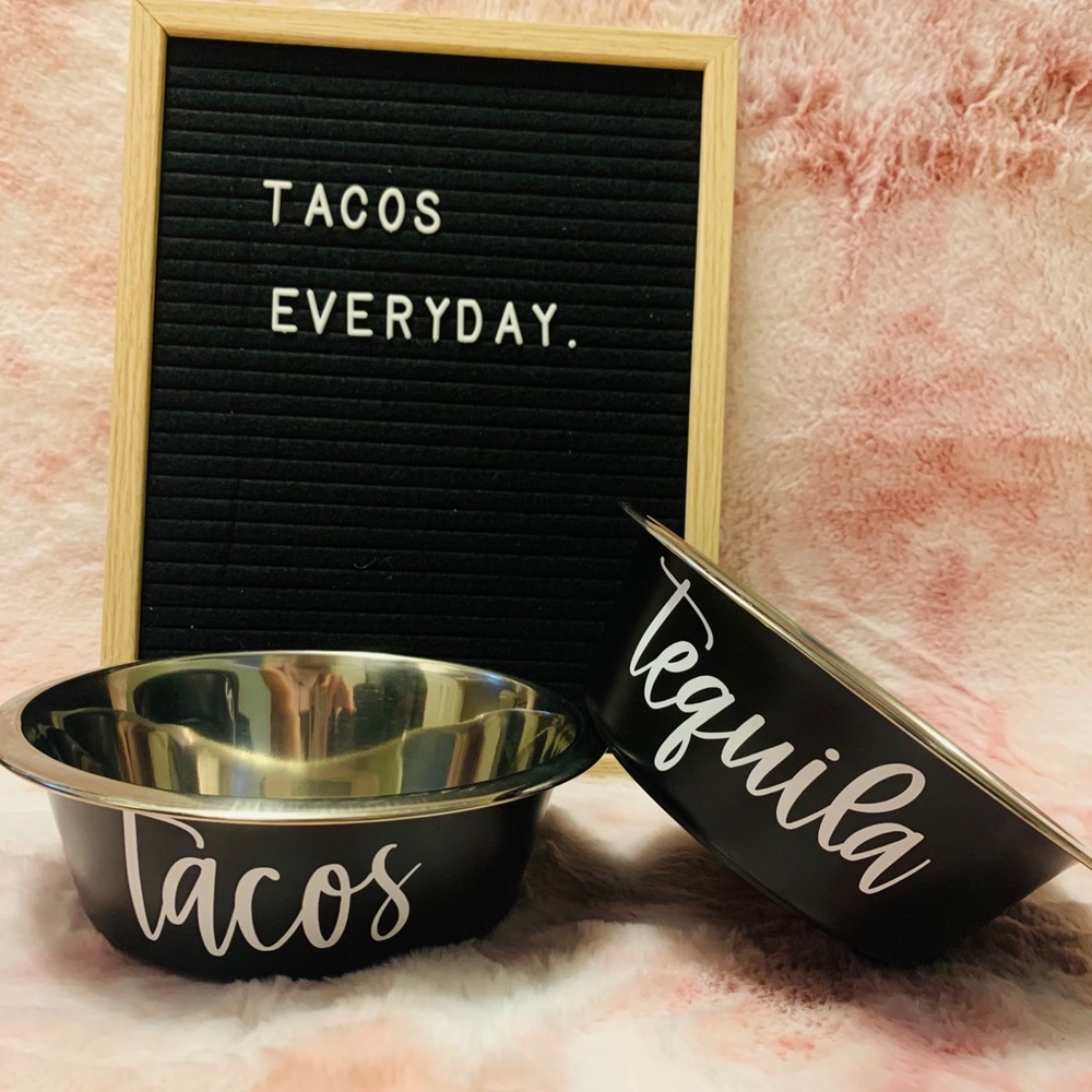 COPY - Adorable Tacos and tequila pet bowls! Perfect pair